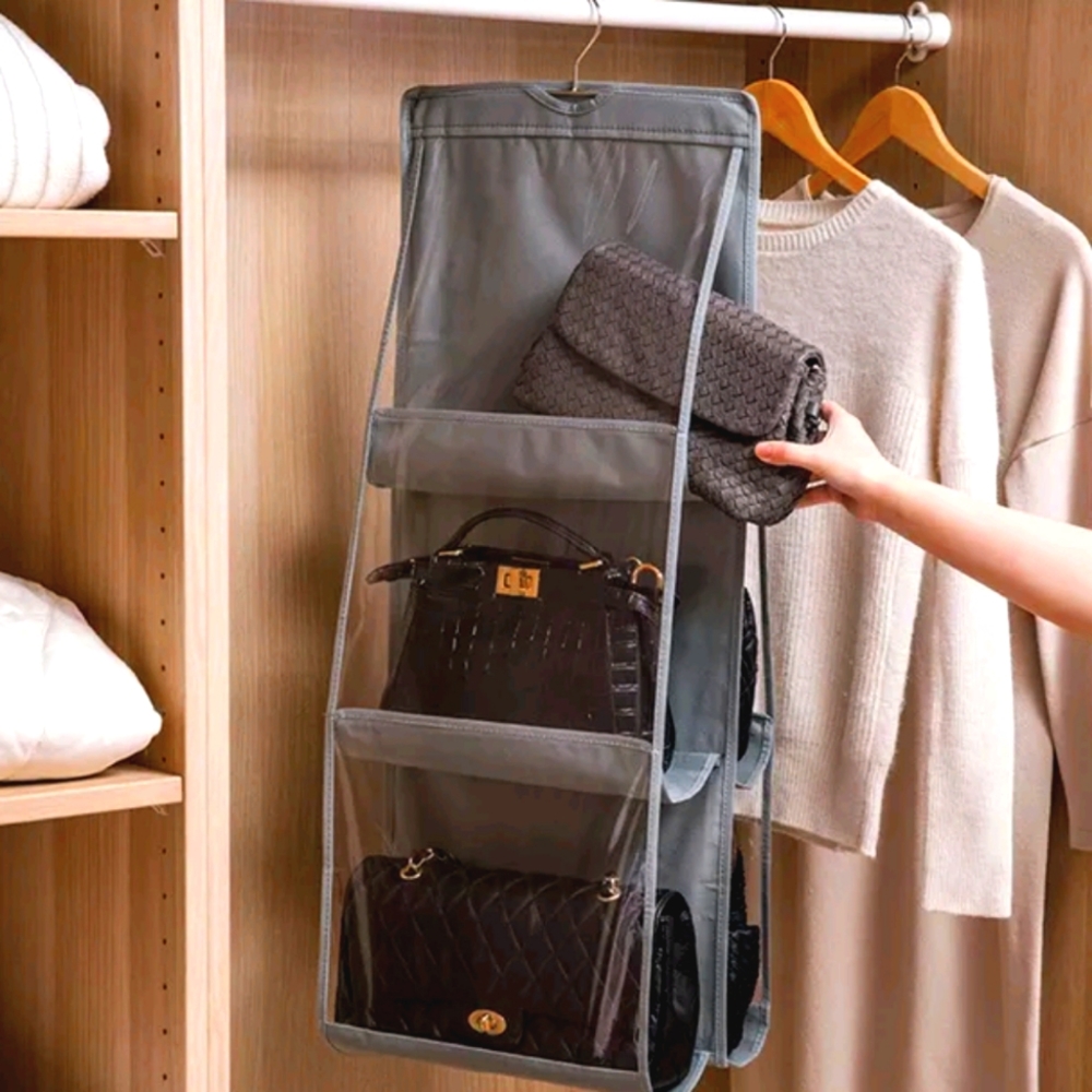 Hanging Purse Organizer for Large Handbags Closet Sorage Hanger Space Sa…